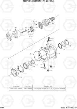 4141 TRAVEL MOTOR(1/2, #0197-) R170W-7, Hyundai