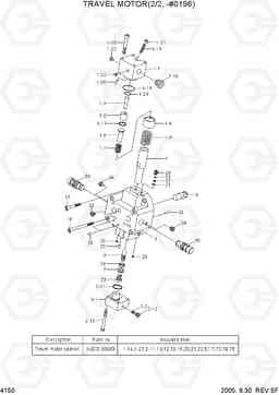 4150 TRAVEL MOTOR(2/2, -#0196) R170W-7, Hyundai