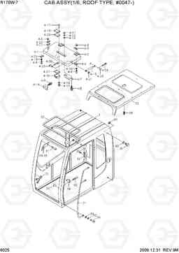 6025 CAB ASSY(1/6, ROOF TYPE, #0047-) R170W-7, Hyundai