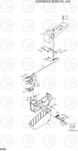 6100 CONSOLE BOX(1/2, LH) R170W-7, Hyundai