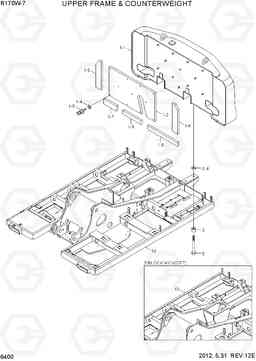 6400 UPPER FRAME & COUNTERWEIGHT R170W-7, Hyundai