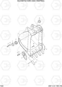 7330 BUCKET(0.50M3 SAE HEAPED) R170W-7, Hyundai