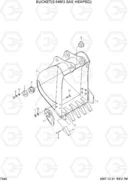 7340 BUCKET(0.64M3 SAE HEAPED) R170W-7, Hyundai