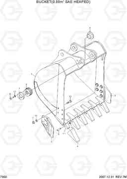 7350 BUCKET(0.89M3 SAE HEAPED) R170W-7, Hyundai