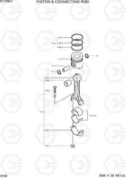 9100 PISTON & CONNECTING ROD R170W-7, Hyundai