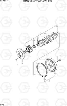 9110 CRANKSHAFT & FLYWHEEL R170W-7, Hyundai