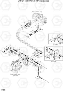 3100 UPPER HYD PIPING(BASE) R170W-7A, Hyundai