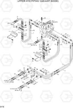 3115 UPPER HYD PIPING 1(ADJUST BOOM) R170W-7A, Hyundai