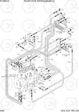 3240 PILOT HYD PIPING(BASE 3) R170W-7A, Hyundai