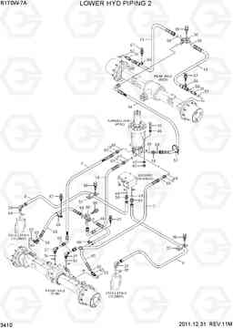 3410 LOWER HYD PIPING 2 R170W-7A, Hyundai