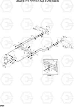 3430 LOWER HYD PIPING(REAR OUTRIGGER) R170W-7A, Hyundai