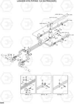 3440 LOWER HYD PIPING 1(4 OUTRIGGER) R170W-7A, Hyundai