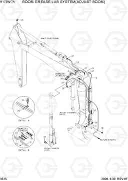 3515 BOOM GREASE LUB SYSTEM(ADJUST BOOM) R170W-7A, Hyundai