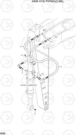 3530 ARM HYD PIPING(2.6M) R170W-7A, Hyundai