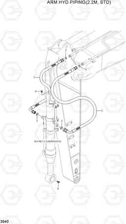3540 ARM HYD PIPING(2.2M, STD) R170W-7A, Hyundai