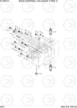 4070 MAIN CONTROL VALVE(4/4, TYPE 1) R170W-7A, Hyundai