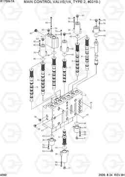 4090 MAIN CONTROL VALVE(1/4, TYPE 2, #0319-) R170W-7A, Hyundai