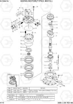 4110 SWING MOTOR(TYPE 2, #0313-) R170W-7A, Hyundai