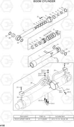 4190 BOOM CYLINDER R170W-7A, Hyundai