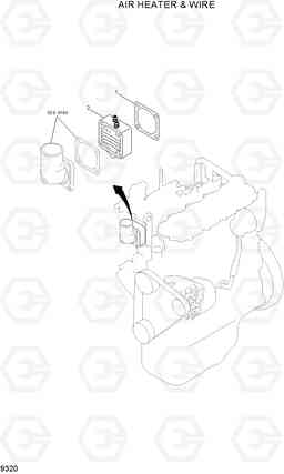 9320 AIR HEATER & WIRE R170W-7A, Hyundai