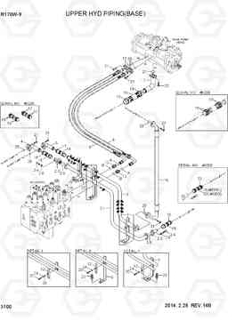 3100 UPPER HYD PIPING(BASE) R170W-9, Hyundai