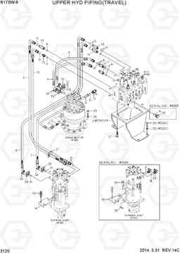 3120 UPPER HYD PIPING(TRAVEL) R170W-9, Hyundai