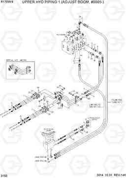 3150 UPPER HYD PIPING 1 (ADJUST BOOM, #0005-) R170W-9, Hyundai