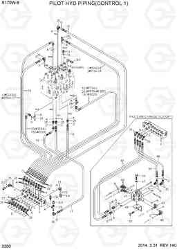 3200 PILOT HYD PIPING(CONTROL 1) R170W-9, Hyundai