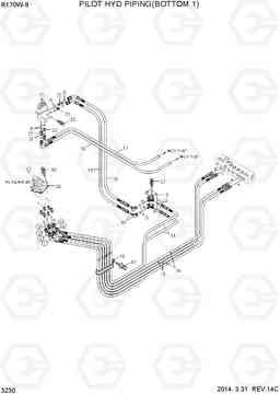 3230 PILOT HYD PIPING(BOTTOM 1) R170W-9, Hyundai