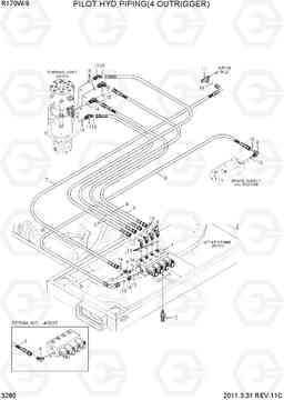 3280 PILOT HYD PIPING(4 OUTRIGGER) R170W-9, Hyundai