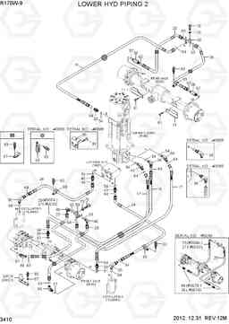 3410 LOWER HYD PIPING 2 R170W-9, Hyundai