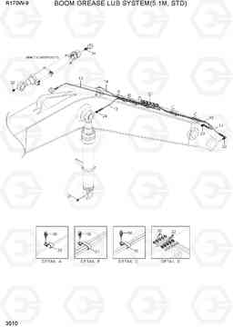 3510 BOOM GREASE LUB SYSTEM(5.1M, STD) R170W-9, Hyundai