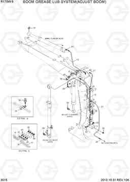 3515 BOOM GREASE LUB SYSTEM(ADJUST BOOM) R170W-9, Hyundai