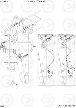 3600 ARM HYD PIPING R170W-9, Hyundai
