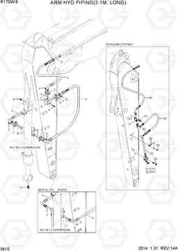 3610 ARM HYD PIPING(3.1M, LONG) R170W-9, Hyundai