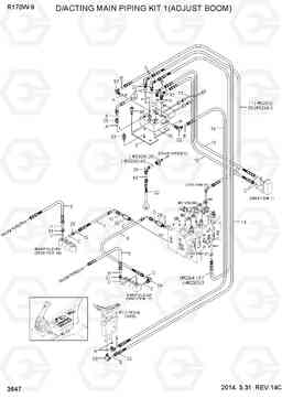 3647 D/ACTING MAIN PIPING KIT 1(ADJUST BOOM) R170W-9, Hyundai