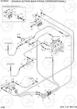 3700 DOUBLE ACTING MAIN PIPING1(PROPORTIONAL) R170W-9, Hyundai