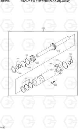 5150 FRONT AXLE STEERING GEAR(-#0192) R170W-9, Hyundai