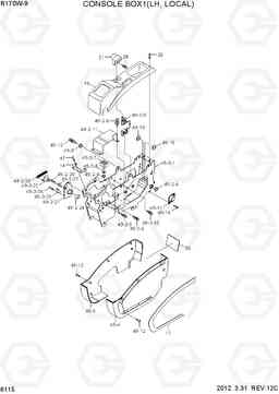 6115 CONSOLE BOX 1(LH, LOCAL) R170W-9, Hyundai