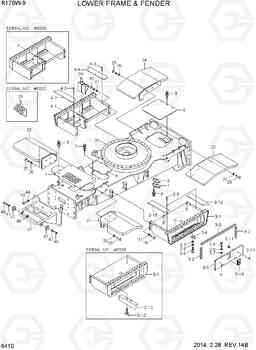 6410 LOWER FRAME & FENDER R170W-9, Hyundai