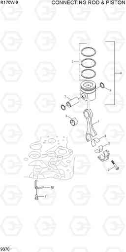 9370 CONNECTING ROD & PISTON R170W-9, Hyundai