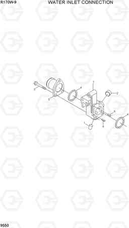 9550 WATER INLET CONNECTION R170W-9, Hyundai