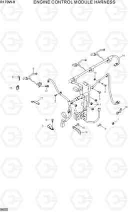 9600 ENGINE CONTROL MODULE HARNESS R170W-9, Hyundai