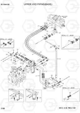 3100 UPPER HYD PIPING(BASE) R170W-9S, Hyundai