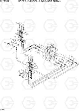 3160 UPPER HYD PIPING 2(ADJUST BOOM) R170W-9S, Hyundai