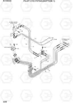 3230 PILOT HYD PIPING(BOTTOM 1) R170W-9S, Hyundai