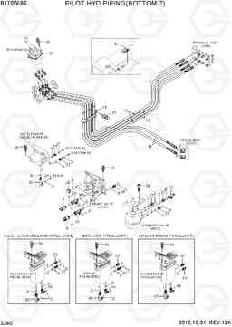 3240 PILOT HYD PIPING(BOTTOM 2) R170W-9S, Hyundai