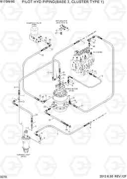 3270 PILOT HYD PIPING(BASE 3, CLUSTER TYPE 1) R170W-9S, Hyundai