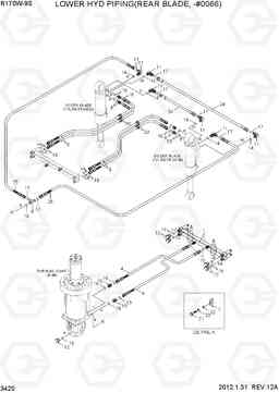 3420 LOWER HYD PIPING(REAR BLADE, -#0066) R170W-9S, Hyundai