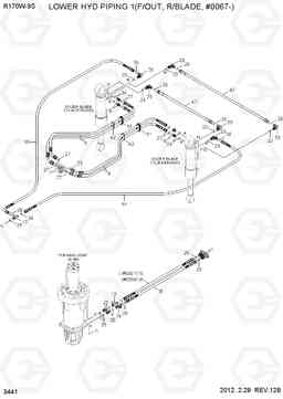 3441 LOWER HYD PIPING 1(F/OUT, R/BLD, #0067-) R170W-9S, Hyundai